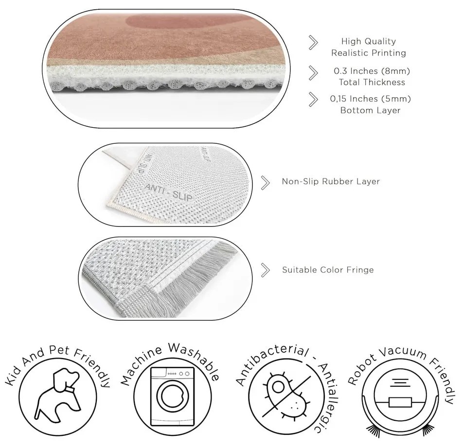 Okkersárga-törtrózsaszín mosható szőnyeg 80x150 cm Strawberry Creamsicle – Mila Home