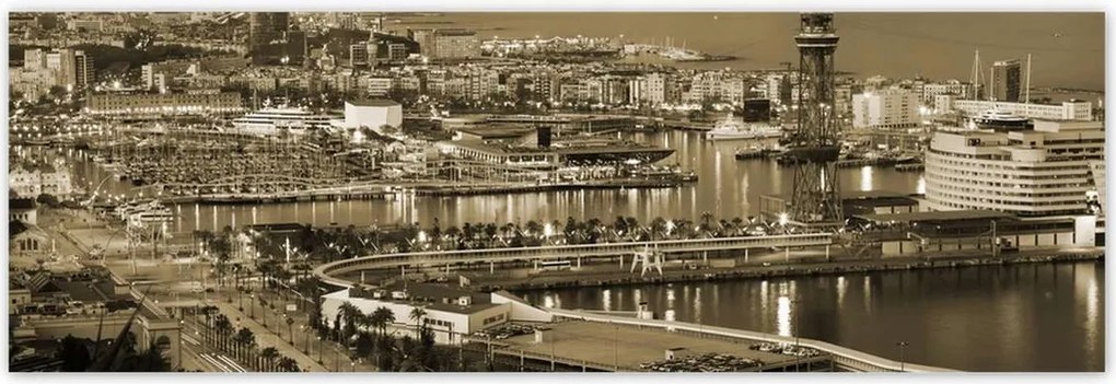 Poszterek 200x66 Barcelona Éjszakai tájkép
