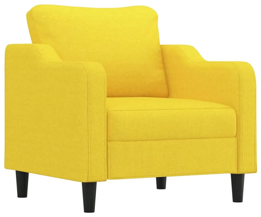 világossárga szövet kanapéfotel lábtartóval 60 cm