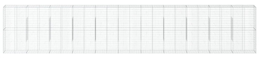 horganyzott vas gabion kosár fedéllel 1100 x 50 x 200 cm