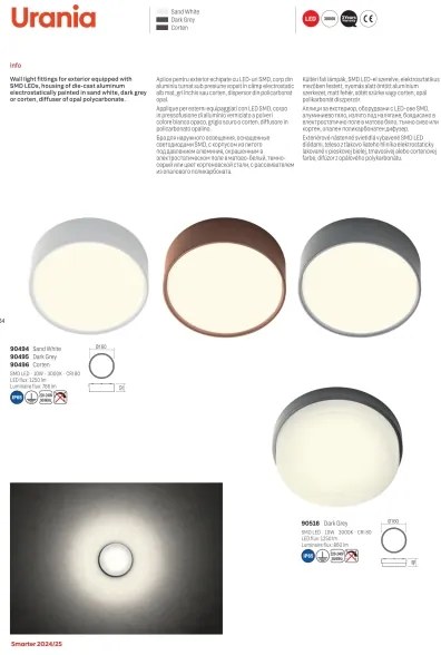 Redo 90496 - LED Kültéri mennyezeti lámpa URANIA LED/10W/230V 3000K IP65 barna