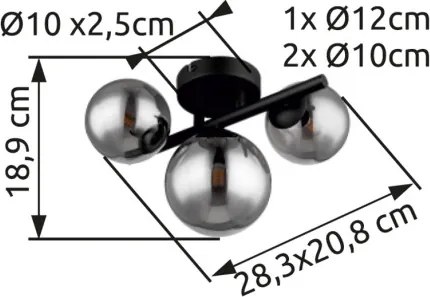RÁBALUX 56133-3W RIHA Vintage Mennyezeti Lámpák IP20