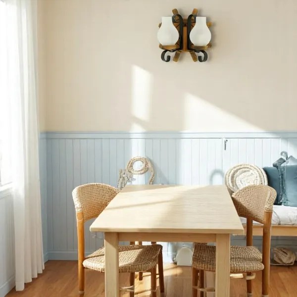 Fali lámpa TIMONA 2xE14/40W/230V bükkfa