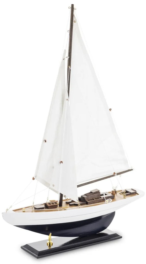 Elegáns irodai modell vitorlás asztali dekoráció részletes megmunkálással 59x40x9cm