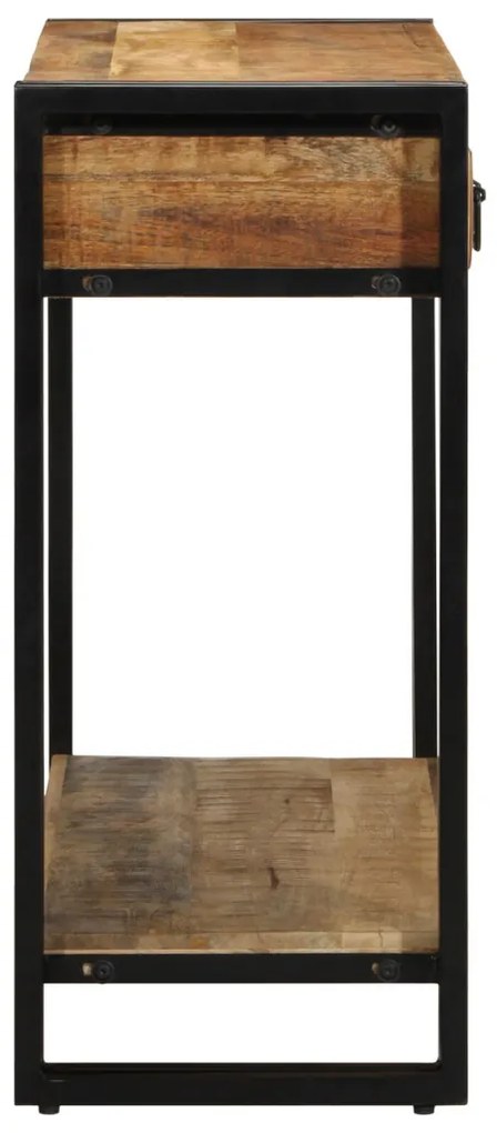 Konzolasztal 90x33x75 cm Tömör durva mangófából