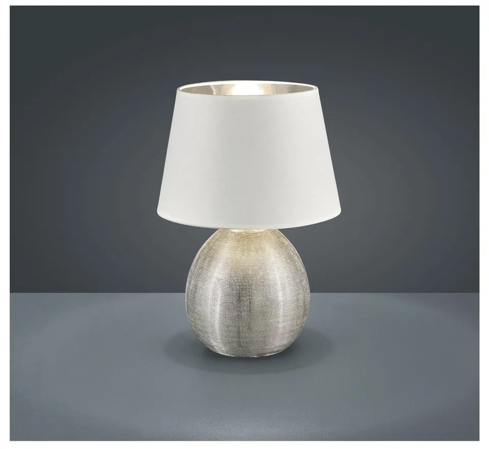 Luxor fehér kerámia-szövet asztali lámpa, magasság 35 cm - Reality
