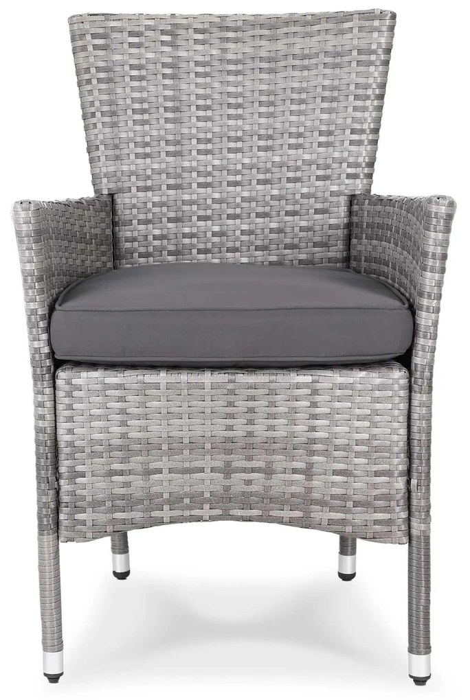 Casaria® Rattan fotel 2 darabos - szürke/antracit párnák