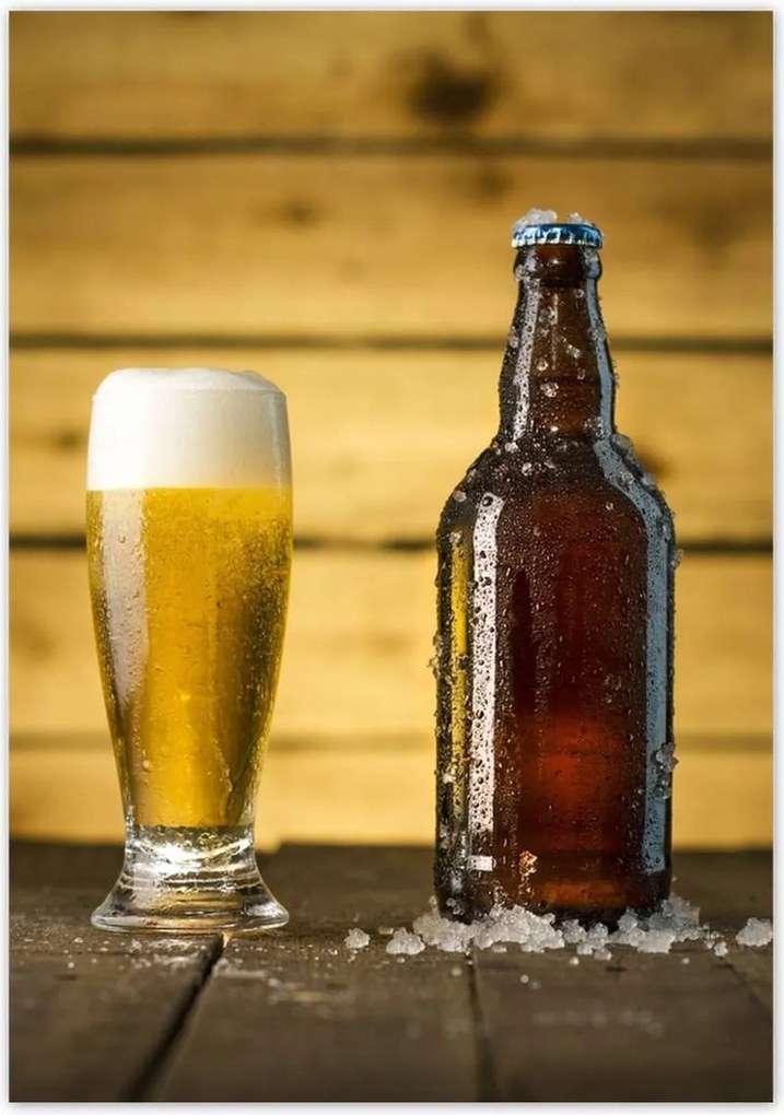 Poszterek 70x100 Fagyasztott sör üvegben