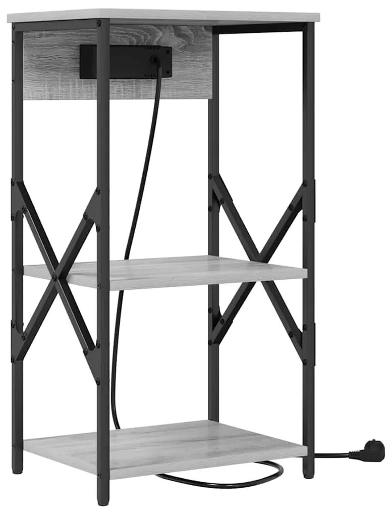 Éjjeli Szekrények 2 pcs Szürke sonoma 41 x 31 x 76 cm Faanyag