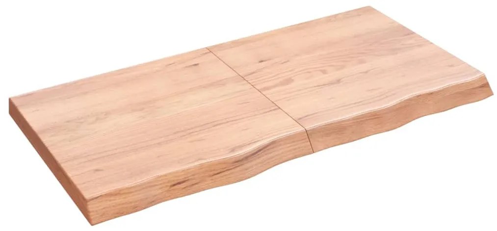 világosbarna kezelt tömör tölgyfa asztallap 120x60x(2-6) cm