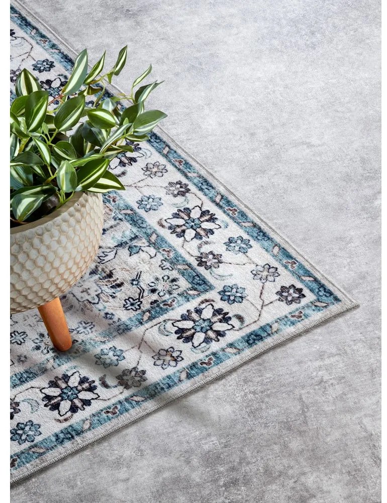 Világoskék szőnyeg 160x230 cm Saveh Cream Blue – Elle Decoration
