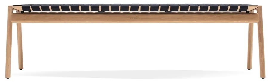 Fekete-natúr színű pad Klupa - Gazzda