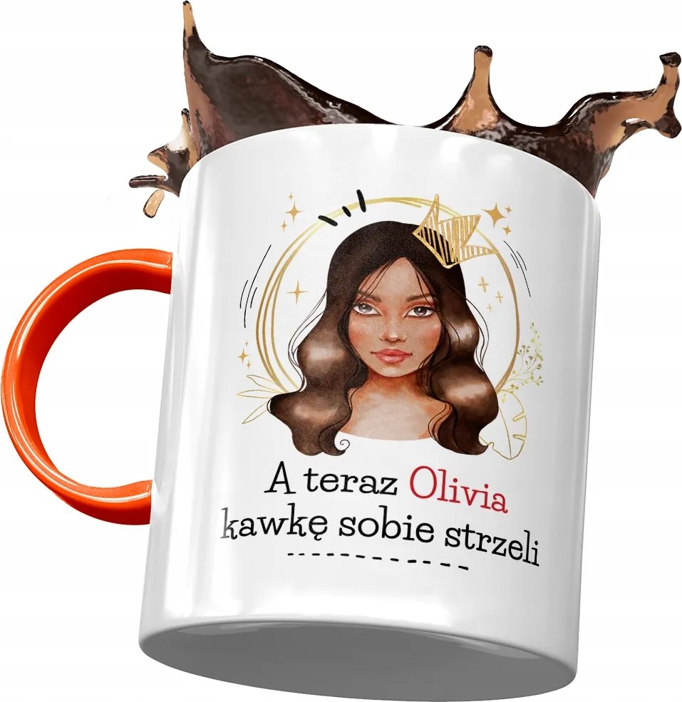 Narancssárga Bögre Olivia Barátnőjének Ajándék Nyomtatott Fotóval