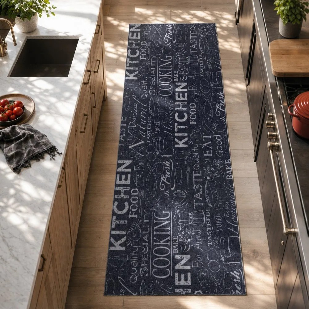 Fekete futószőnyeg 50x150 cm Wild Kitchen Board – Hanse Home