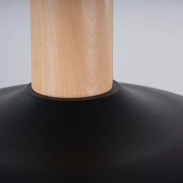 Sollux SL.1324 - Csillár zsinóron INDY 1xE27/15W/230V átm. 38 cm fekete