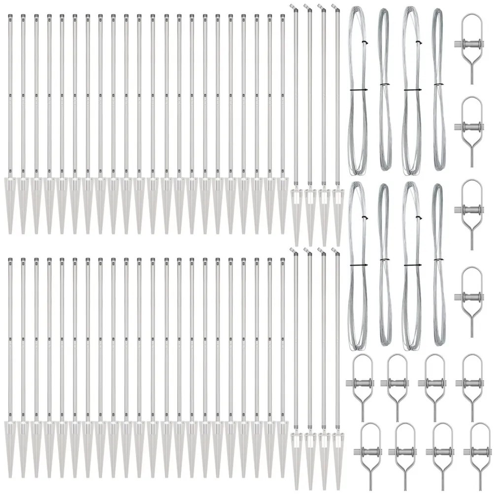 Kerítésoszlopok Spike-kal 52 db Ø32 mm 140 cm Horganyzott Acél