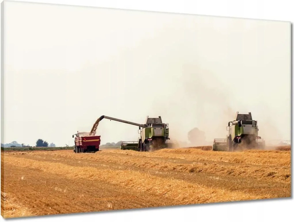 Vászonkép 90x60 Kombájn a gabona betakarításához