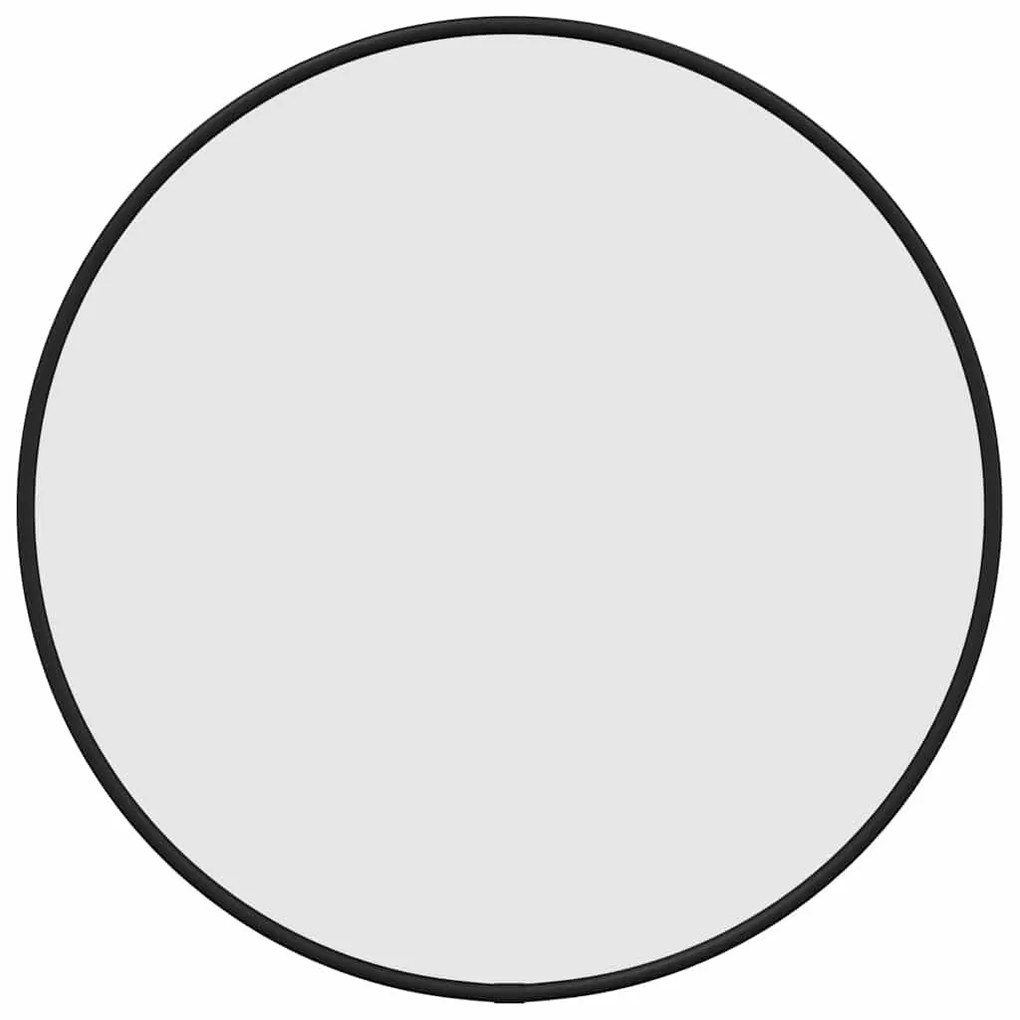 fekete falitükör Ø 40 cm Kerek