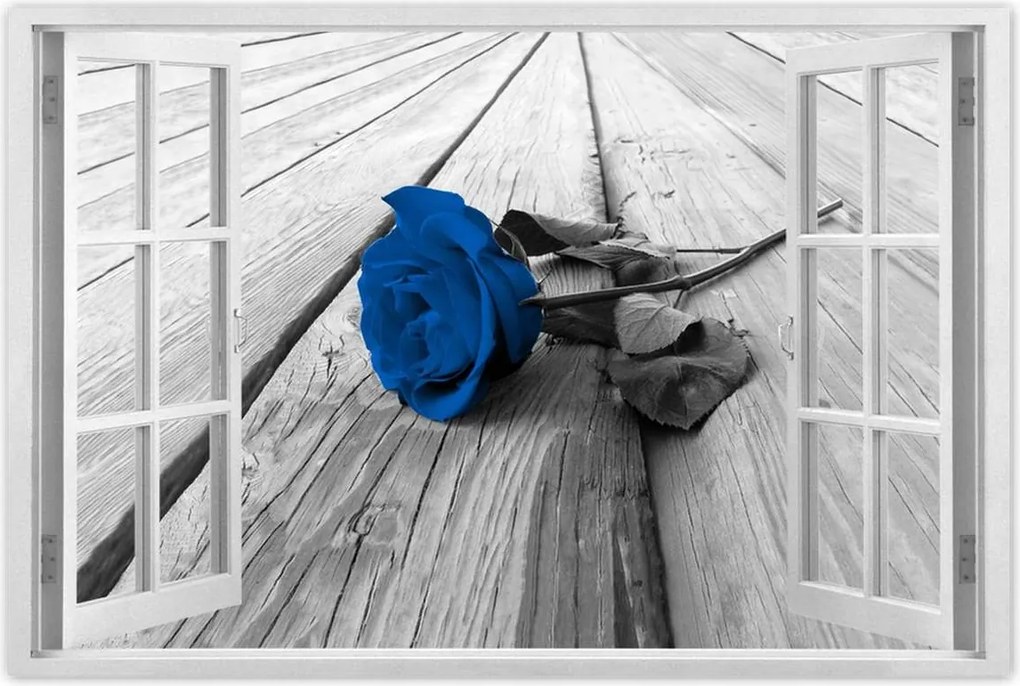 Poszterek 60x40 Kék rózsa a hídon