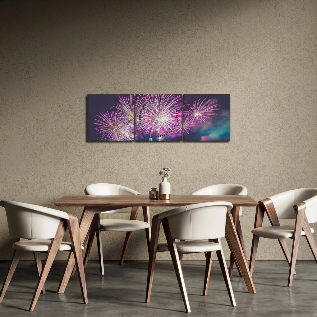 Tűzijáték képe (órával) (90x30 cm)