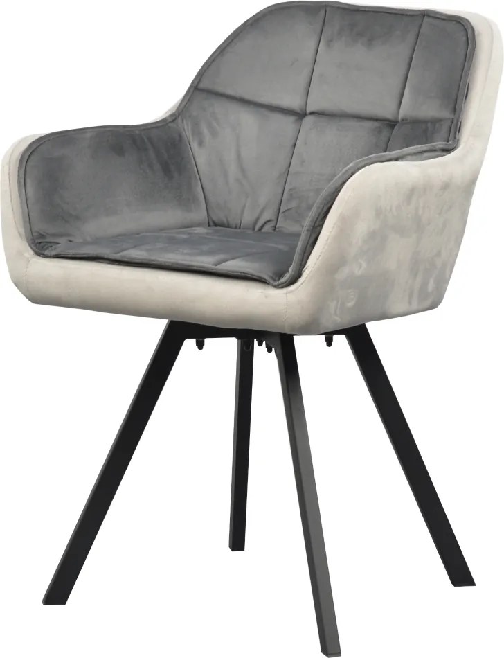 Forgó étkezőszék, szürke Velvet szövet, FLER