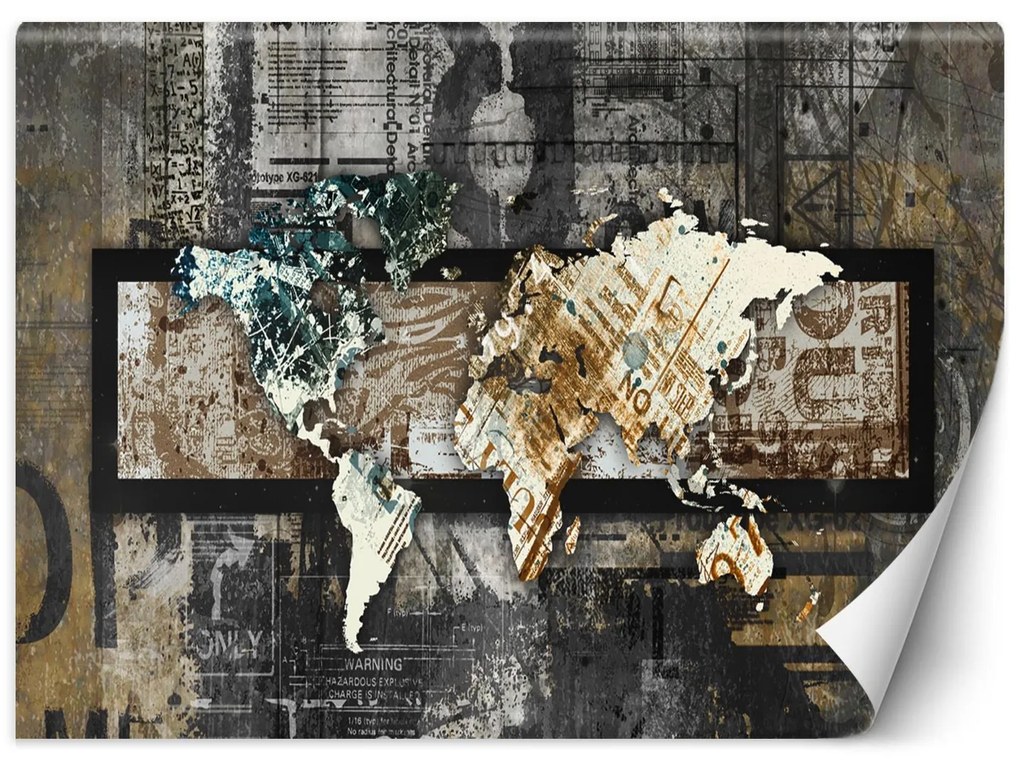 Gario Fotótapéta Vintage stílusú világtérkép Anyag: Vlies, Méret: 400 x 280 cm