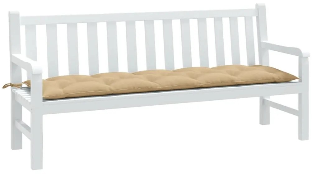 melange bézs szövet kerti padpárna 180 x 50 x 7 cm