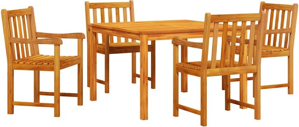 vidaXL Kert étkező szett 5 pcs Barna Tömör akácfa