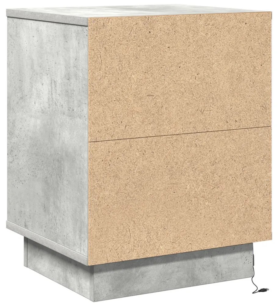 éjjeli szekrény LED világítással szürke beton 39x34,5x50 cm