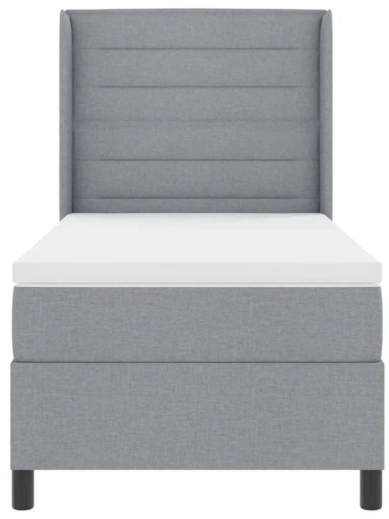 Boxspring Ágy Mattal & LED Fény Szürke 90x190 cm Szövet