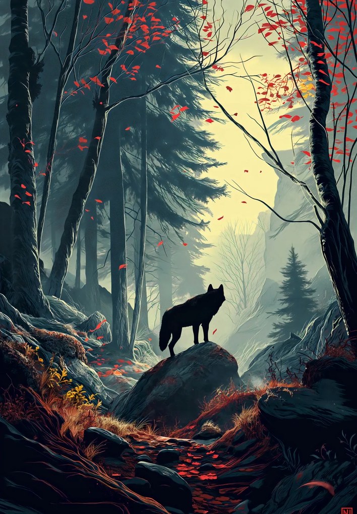 Poszter 68x98cm Erdei visszhangok