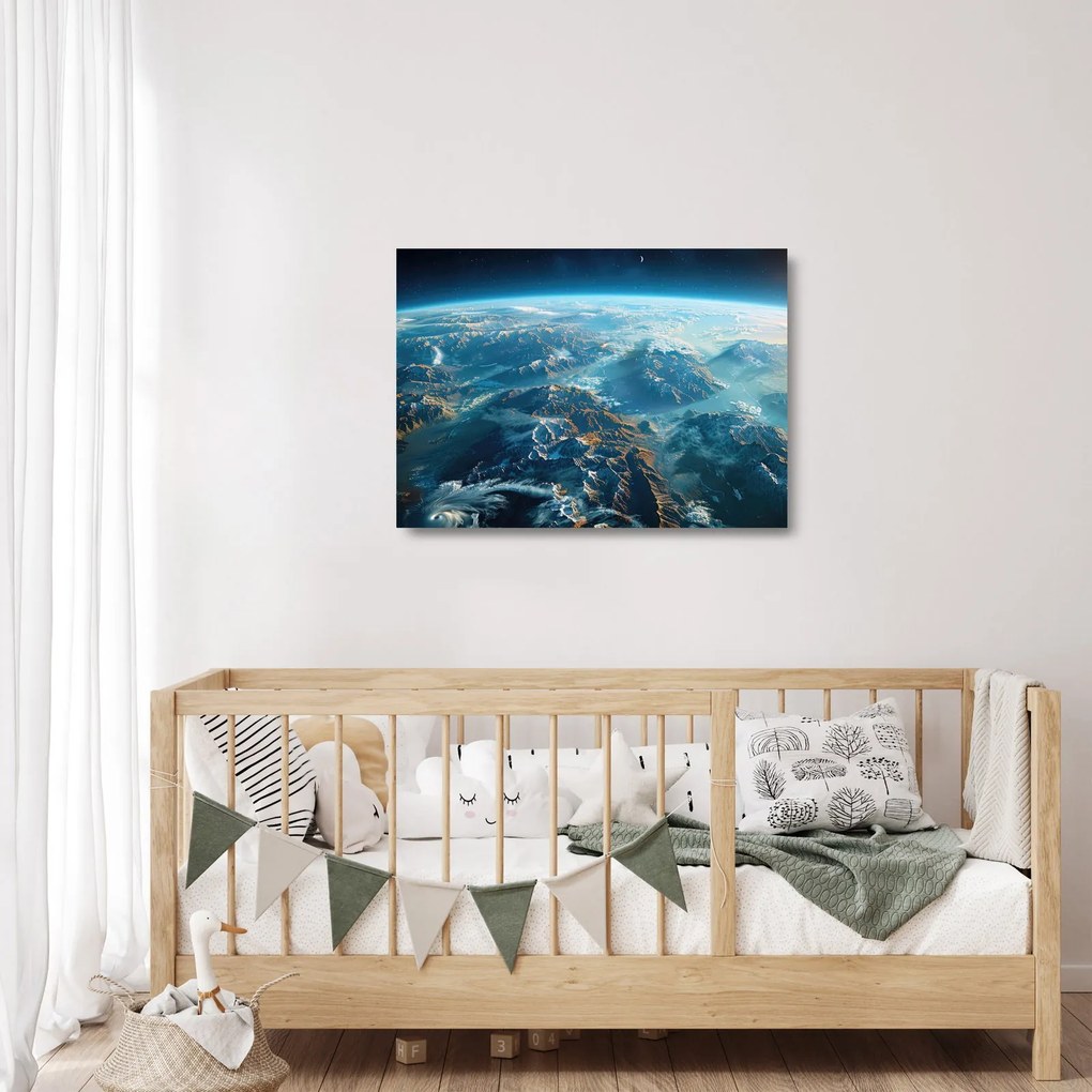 Üveg kép - Kilátás az űrből (70x50 cm)