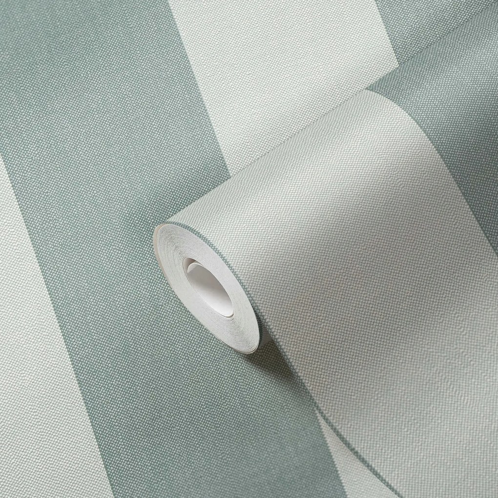 Tapéta Zöld csíkok Csíkok Szövet utánzat Vastag Mosható tapéta