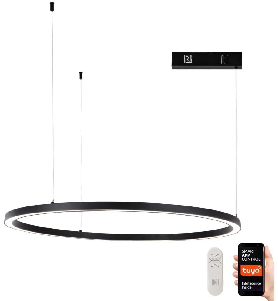 Immax Neo Immax NEO 07215L-LED Dimmelhető csillár zsinóron FINO 60W/230V 80cm fekete Tuya + távirányító IM1209