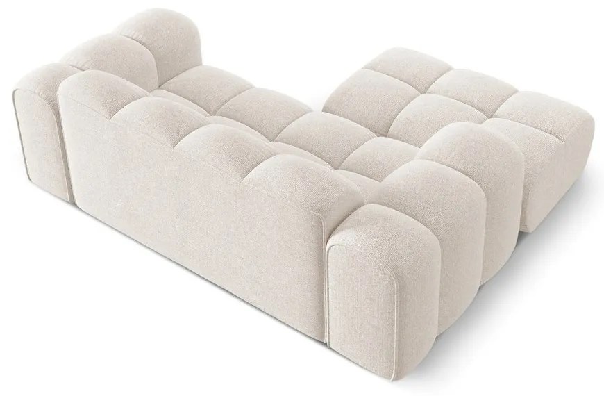 Krémszínű zsenília sarokkanapé (bal oldali-heverő résszel) Treno – Cosmopolitan Design