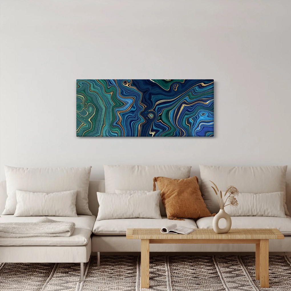 Kép - zöld-kék márvány (120x50 cm)