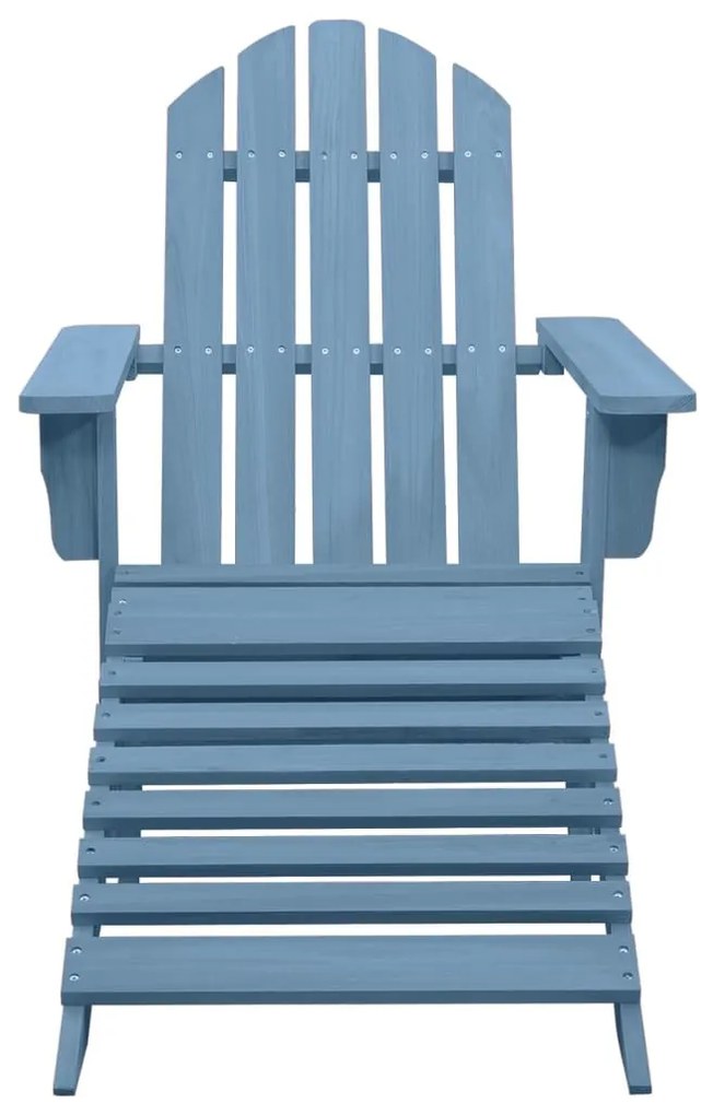 Kék tömör fenyőfa kerti Adirondack szék zsámollyal
