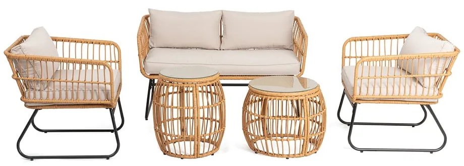 Vistdal bézs mesterséges rattan kerti bútor szett - Bonami Essentials