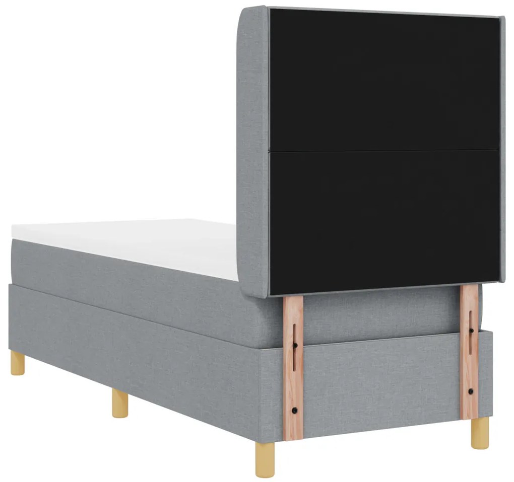 Boxspring Ágy Mattal & LED Fény Szürke 80x200 cm Szövet
