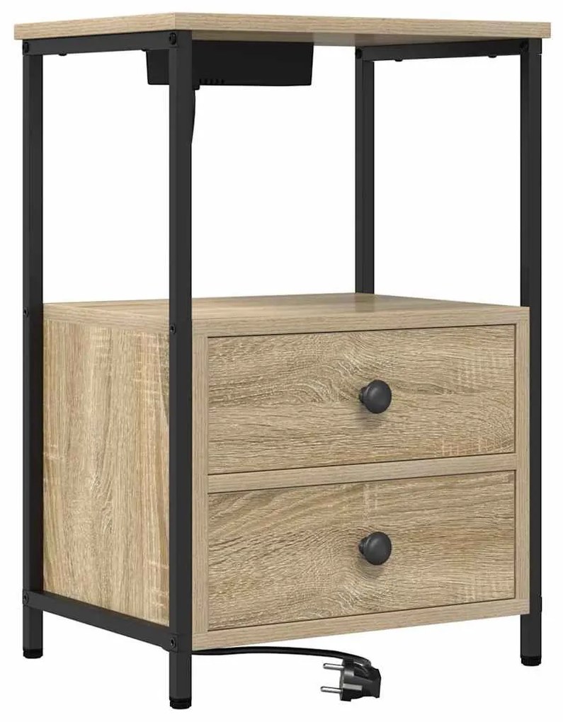Éjjeliszekrény 2 pcs Sonoma tölgy 40 x 31 x 60 cm Faanyag