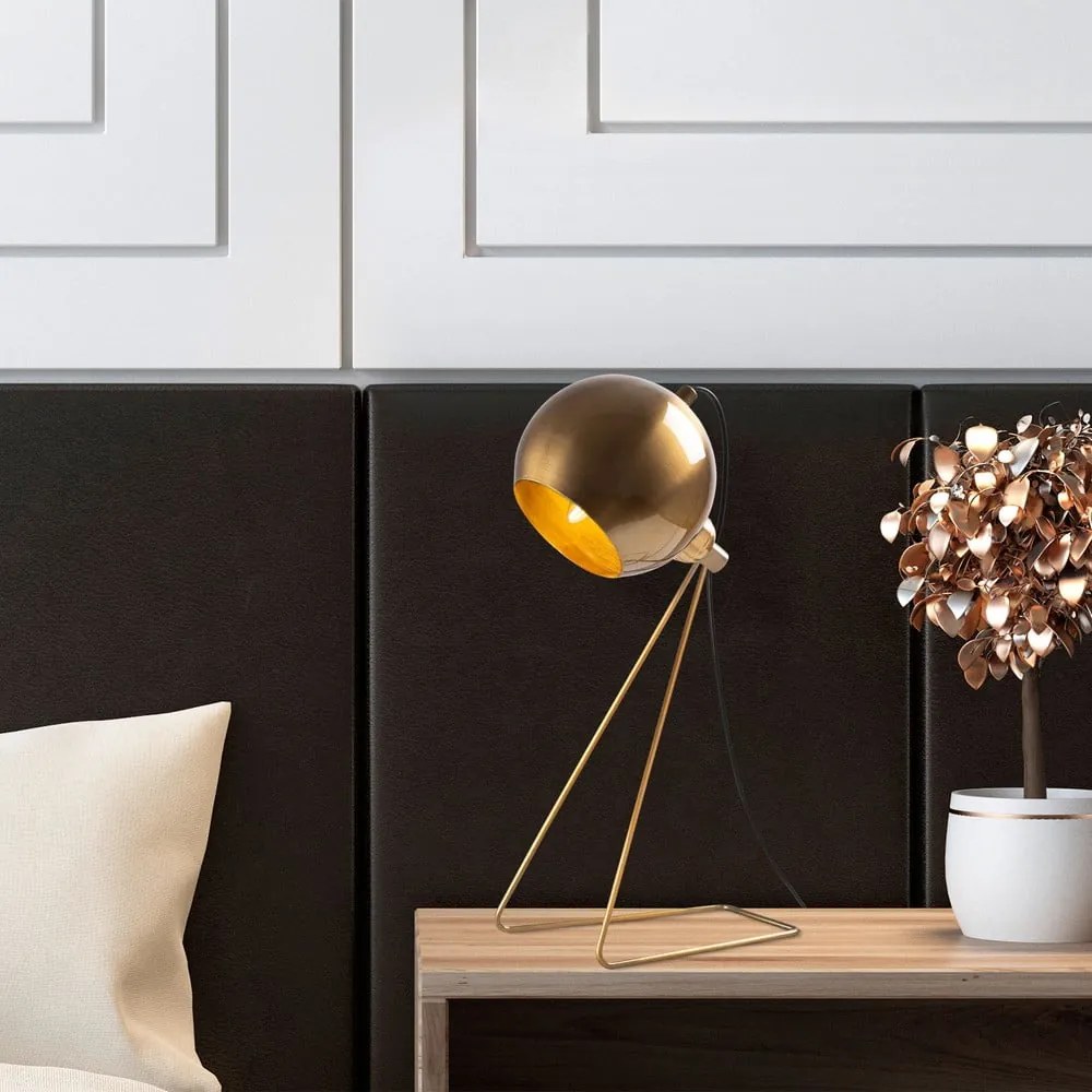 Rézszínű asztali lámpa fém búrával (magasság 45 cm) Oala – Opviq lights