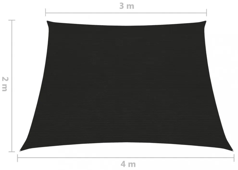 fekete HDPE napvitorla 160 g/m² 3/4 x 2