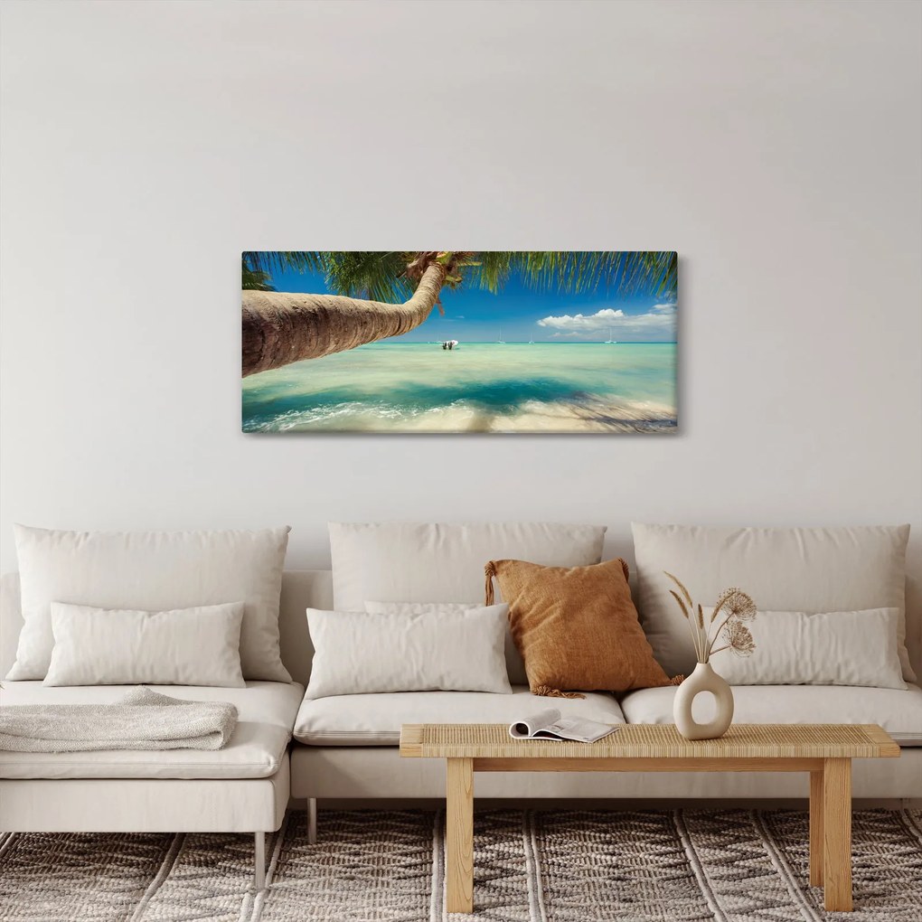 Kép - Tiszta tenger pálmafával (120x50 cm)