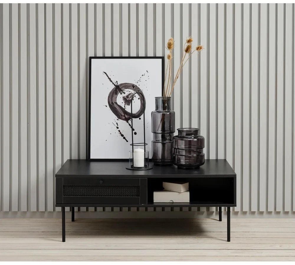 Fekete dohányzóasztal 60x110 cm Pensacola – Unique Furniture