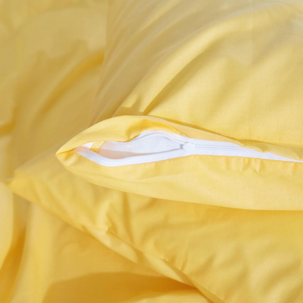 Goldea pamut ágyneműhuzat garnitúra - sárga 200 x 200 és 2db 70 x 90 cm