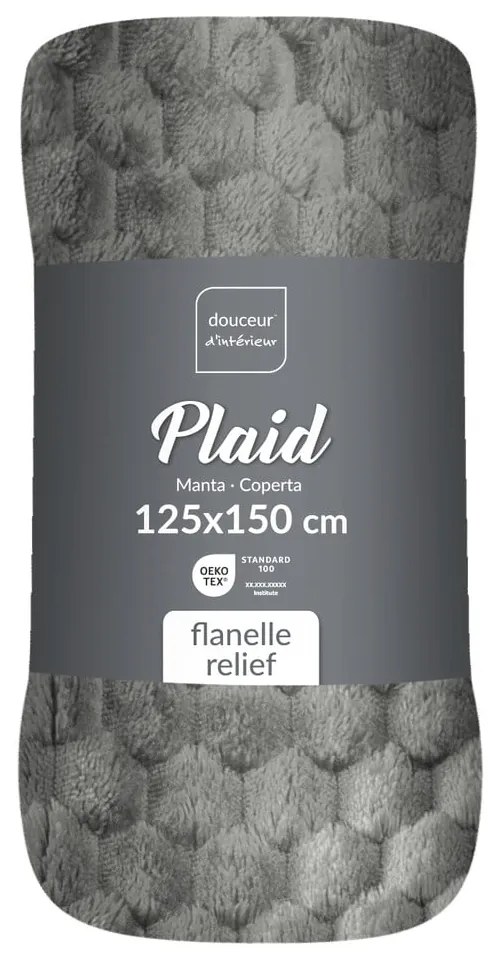 Szürke mikroflanel takaró 125x150 cm Mini Frosty – douceur d'intérieur