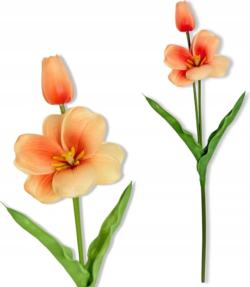 Sárgabarack Tulipán Ág Tulipán 53cm Művirág habszivacs Élő