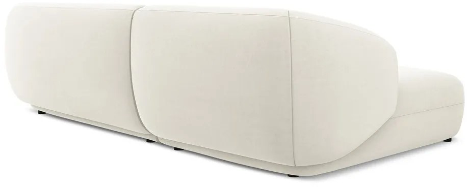Fehér bársony sarokkanapé (bal oldali) Moana – Makamii