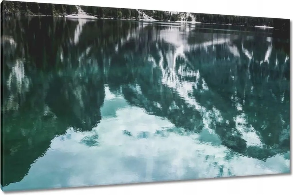 Vászonkép 120x70 Tó az Alpokban Hegyek