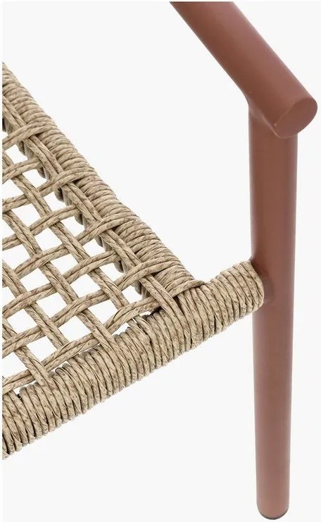 Piros-natúr színű fém kerti szék Canarias – Bizzotto